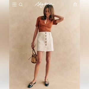 Sezane Savine Skirt in Ecru